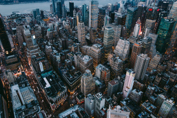 Blick auf die Manhatten Skyline in New York City