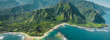 Insel Kauai auf Hawaii, USA von oben
