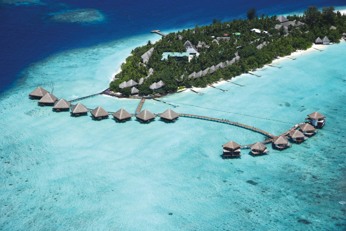 Adaaran Club Rannalhi von oben, Malediven