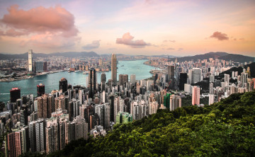 Blick auf die Stadt Hong Kong