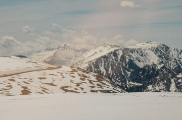 Schneebedeckte Berge in den USA 