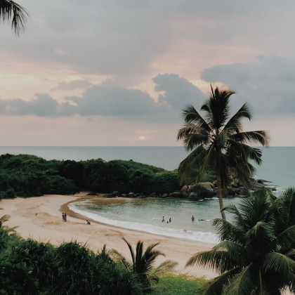 Blick auf einen Strand in Sri Lanka