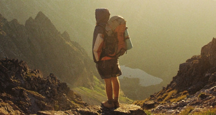 Backpacker auf einem Berg