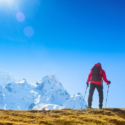 Wanderer im Himalaya Gebirge