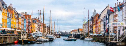 Blick auf Hafen in Kopenhagen, Dänemark