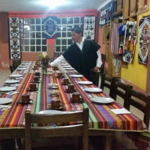 Speisesaal im Turismo Comunitario Salasaka, Ecuador