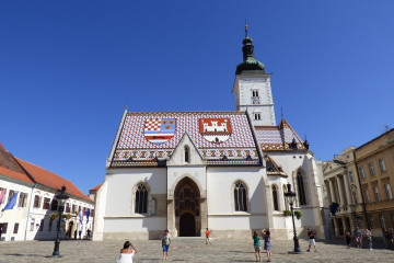 Blick auf Markuskirche in der Oberstadt von Zagreb