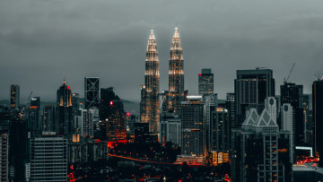 Blick auf die Twin Towers in Kuala Lumpur 