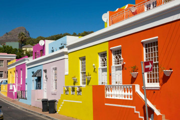 Bo Kaap Häuser in Kapstadt, Südafrika