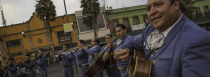 Blick auf eine Mexikanische Musikgruppe 
