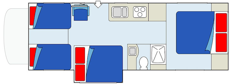 Canadream Wohnmobil MH-A - 4+2 Berth bei Nacht