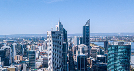 Blick auf Perth von oben