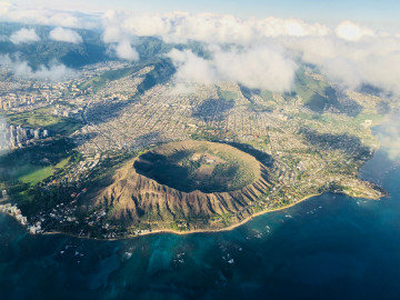 Blick von oben auf Hawaii