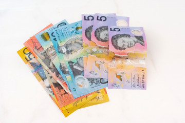 Blick auf australisches Geld